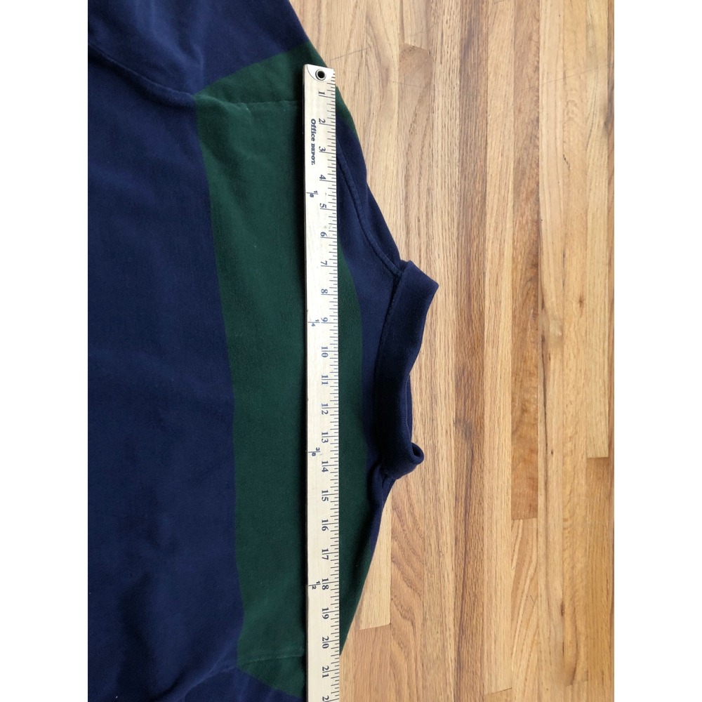 Polo Ralph Lauren Rugby Men's Shirt Long Sleeve Striped Logo XL Green Navy‎ - Picture 9 of 10